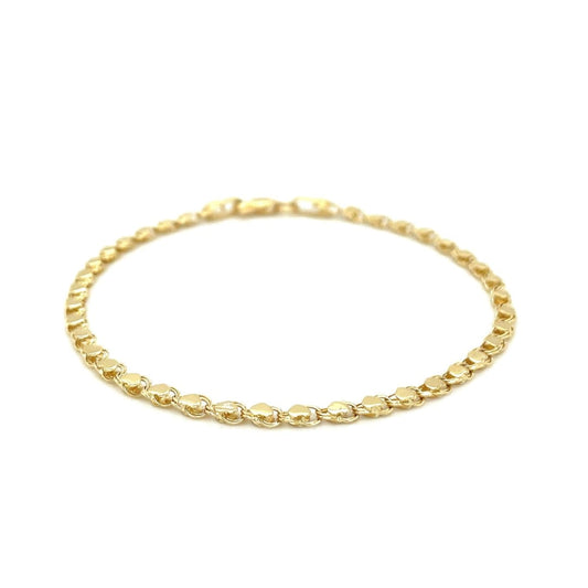 2.9mm 14k Yellow Gold Heart Bracelet | Richard Cannon Jewelry