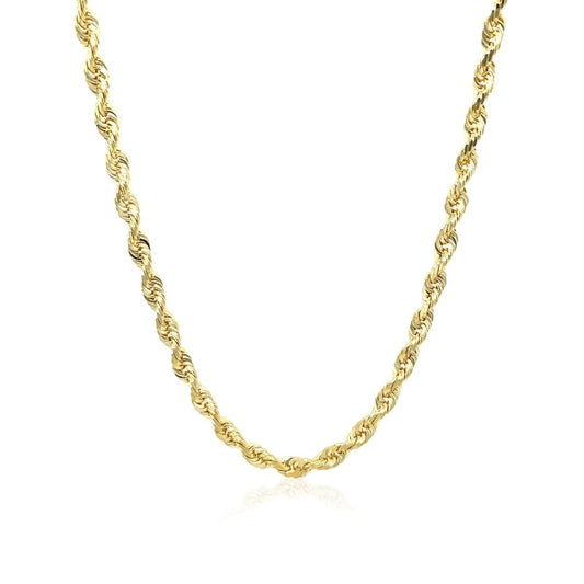 3.0mm 10k Yellow Gold Solid Diamond Cut Rope Chain | Richard Cannon Jewelry