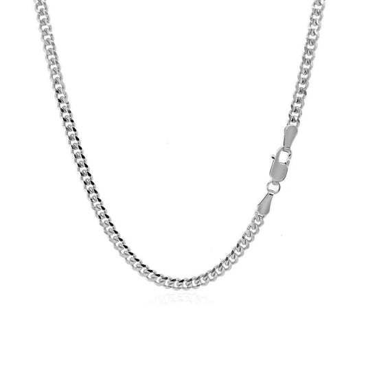 3.0mm 14K White Gold Gourmette Chain | Richard Cannon Jewelry
