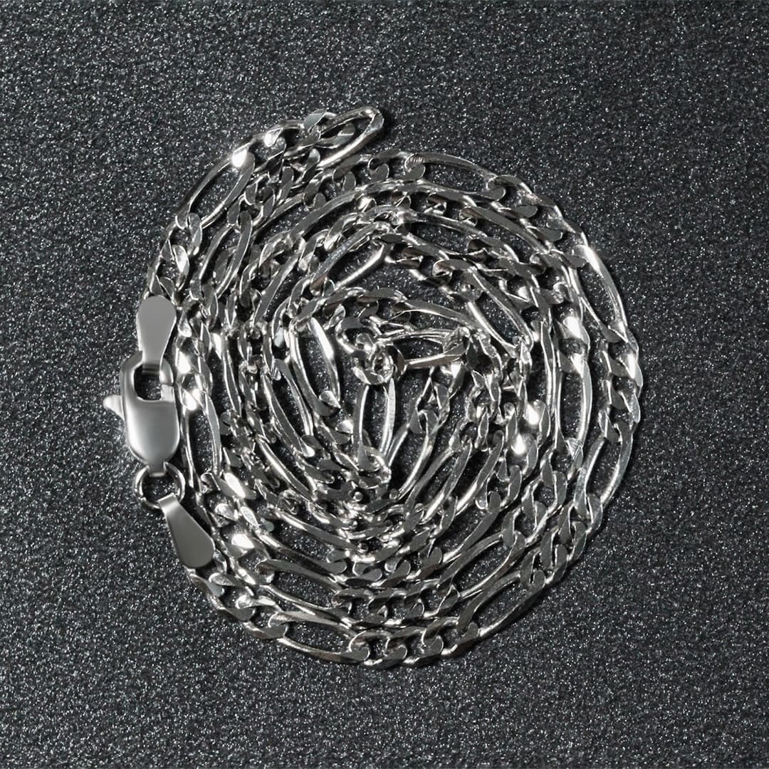 3.0mm 14k White Gold Solid Figaro Chain | Richard Cannon Jewelry