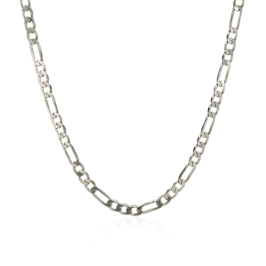 3.0mm 14k White Gold Solid Figaro Chain | Richard Cannon Jewelry