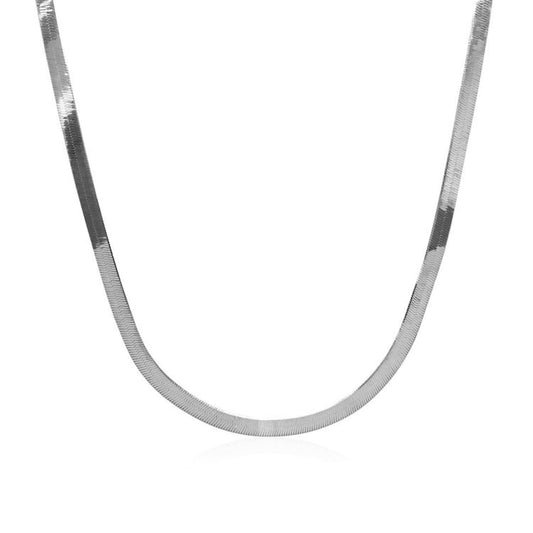 3.0mm 14k White Gold Super Flex Herringbone Chain | Richard Cannon Jewelry