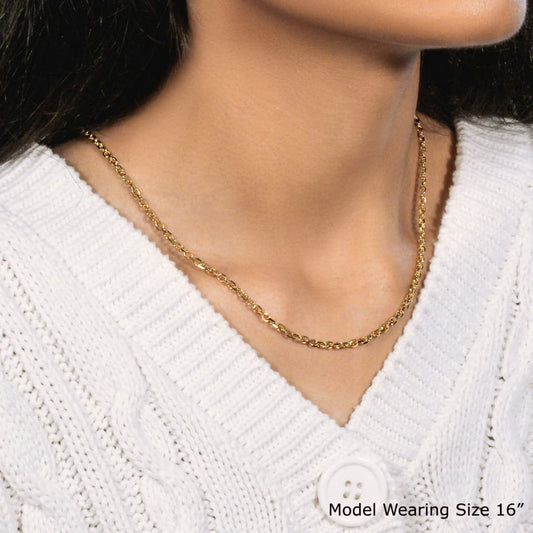 3.1mm 14k Yellow Gold Diamond Cut Cable Link Chain | Richard Cannon Jewelry