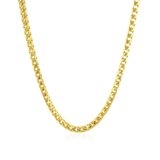3.1mm 14k Yellow Solid Gold Diamond Cut Round Franco Chain | Richard Cannon Jewelry