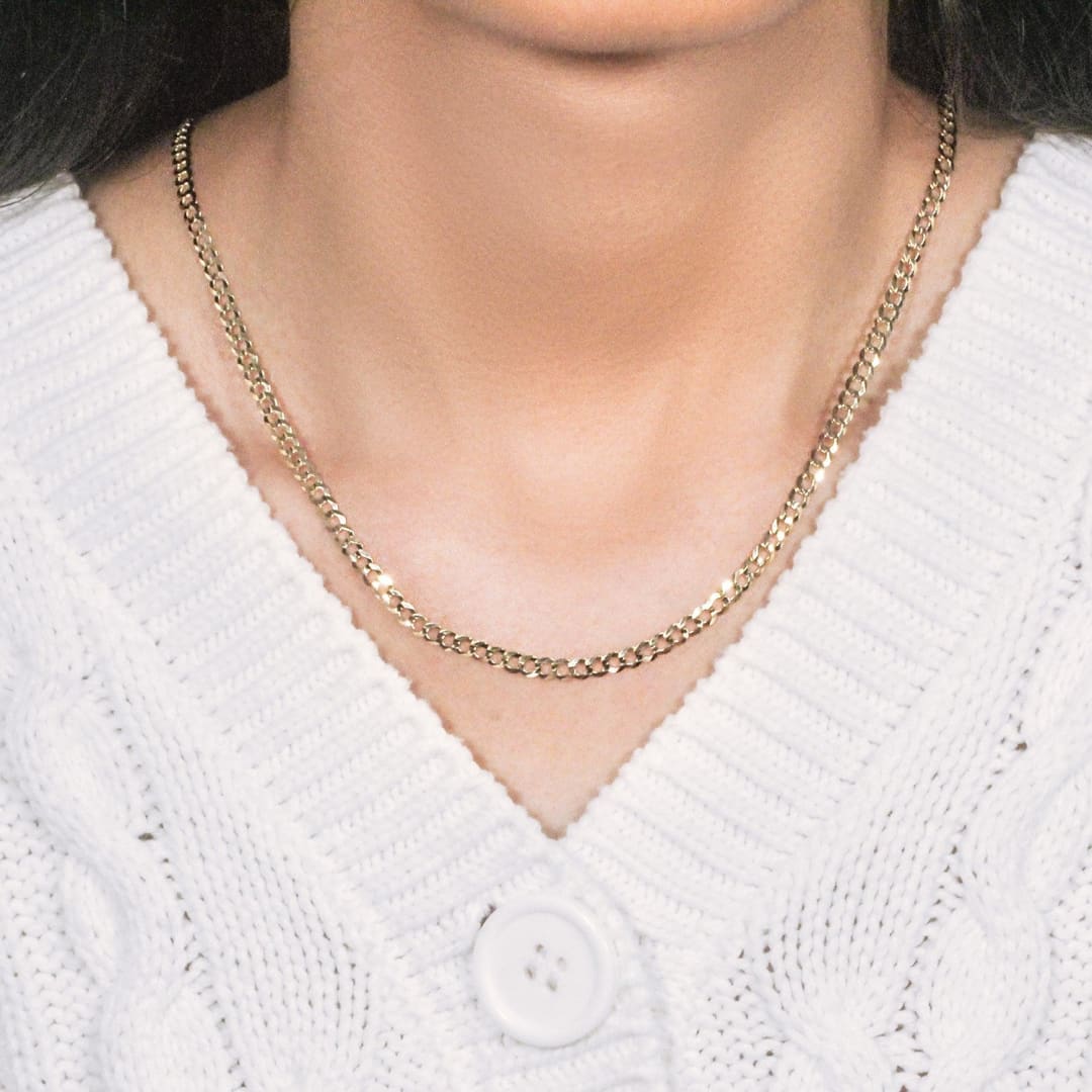 3.2mm 10k Yellow Gold Curb Chain | Richard Cannon Jewelry