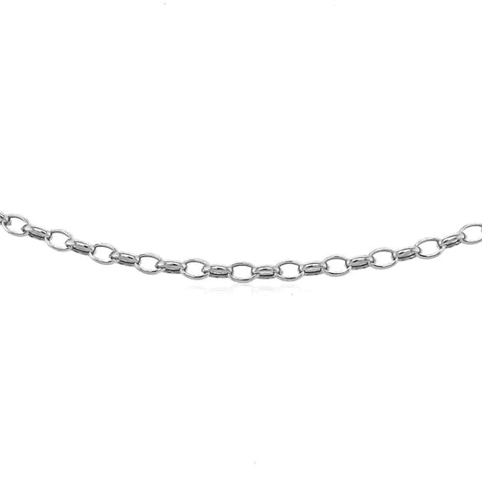 3.2mm 14k White Gold Oval Rolo Chain | Richard Cannon Jewelry