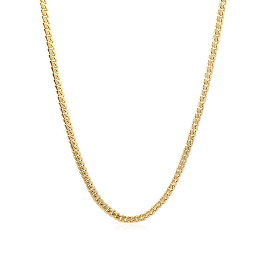 3.2mm 14k Yellow Gold Classic Solid Miami Cuban Chain | Richard Cannon Jewelry