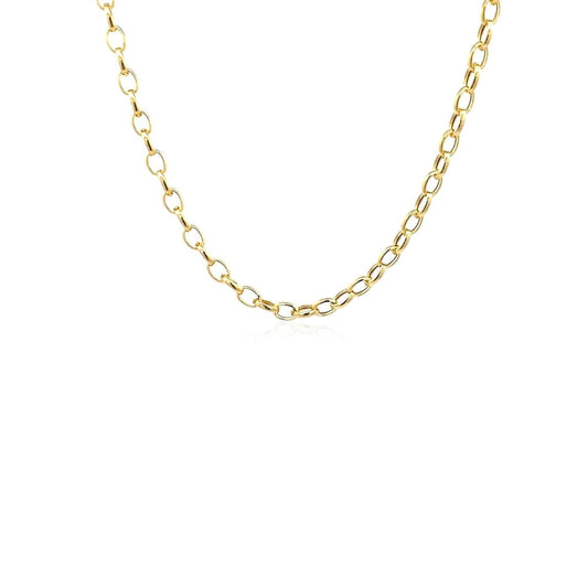 3.2mm 14k Yellow Gold Oval Rolo Chain | Richard Cannon Jewelry