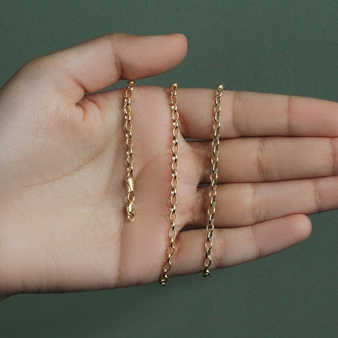 3.2mm 14k Yellow Gold Oval Rolo Chain | Richard Cannon Jewelry