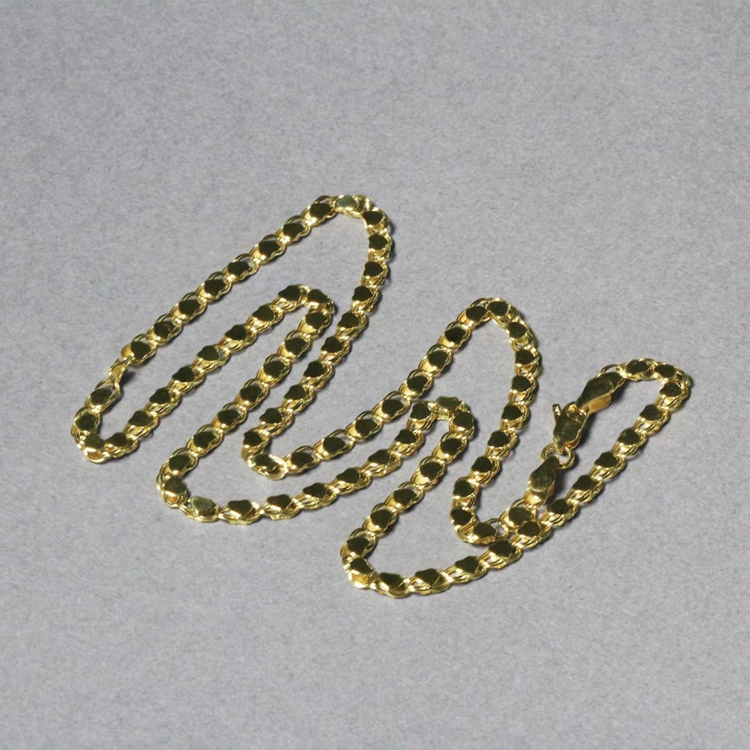 3.3mm 14k Yellow Gold Heart Chain | Richard Cannon Jewelry