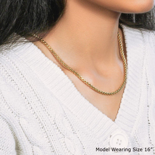 3.4mm 14k Yellow Gold Round Box Chain | Richard Cannon Jewelry