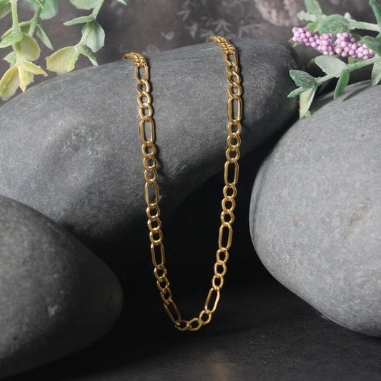 3.5mm 14k Yellow Gold Lite Figaro Chain | Richard Cannon Jewelry