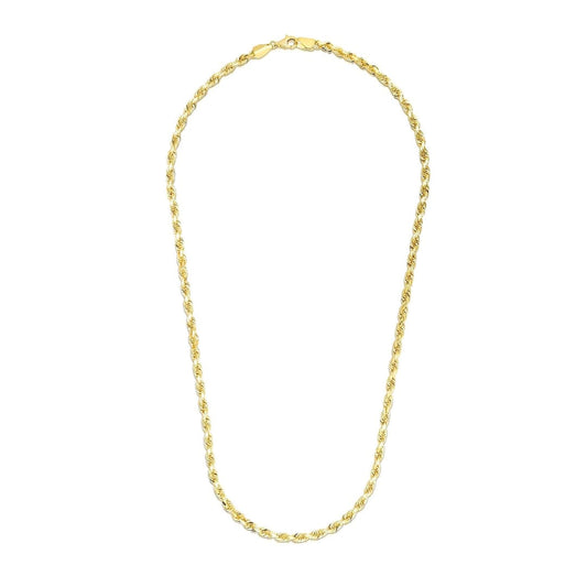 3.5mm 14k Yellow Gold Solid Diamond Cut Rope Chain | Richard Cannon Jewelry