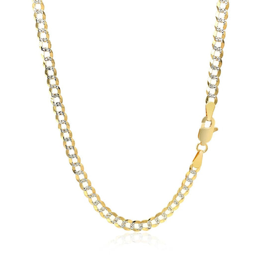 3.6 mm 14k Two Tone Gold Pave Curb Chain | Richard Cannon Jewelry