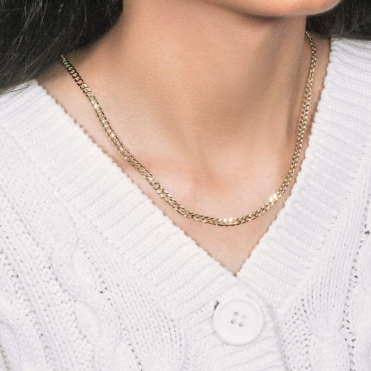3.6mm 14k Yellow Gold Solid Curb Chain | Richard Cannon Jewelry
