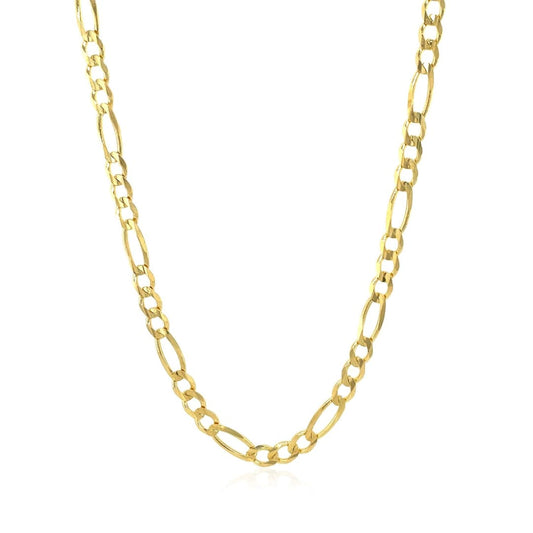 3.8mm 14k Yellow Gold Solid Figaro Chain | Richard Cannon Jewelry