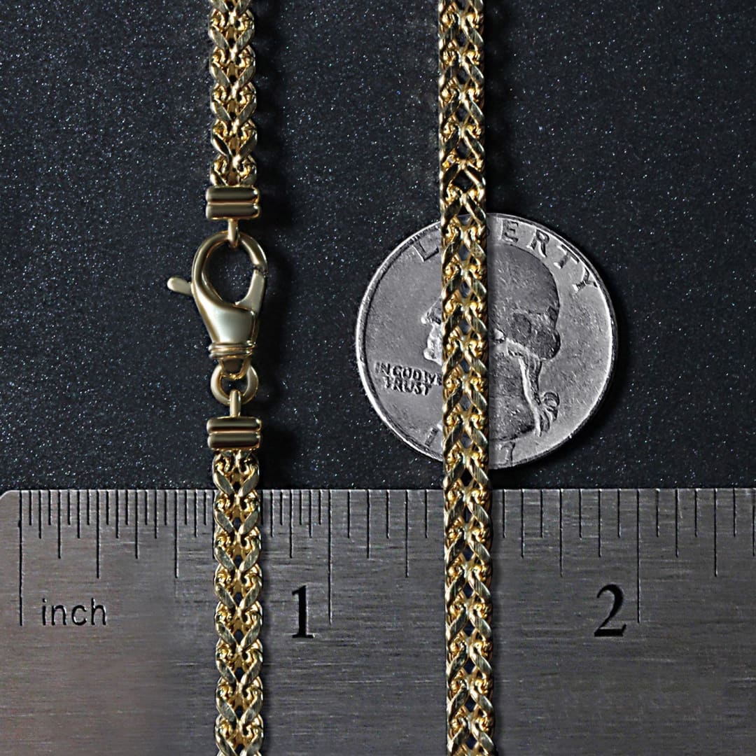 3.9mm 14k Yellow Gold Square Franco Chain | Richard Cannon Jewelry