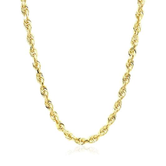 4.0mm 10k Yellow Gold Solid Diamond Cut Rope Chain | Richard Cannon Jewelry