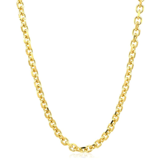 4.0mm 14k Yellow Gold Diamond Cut Cable Link Chain | Richard Cannon Jewelry