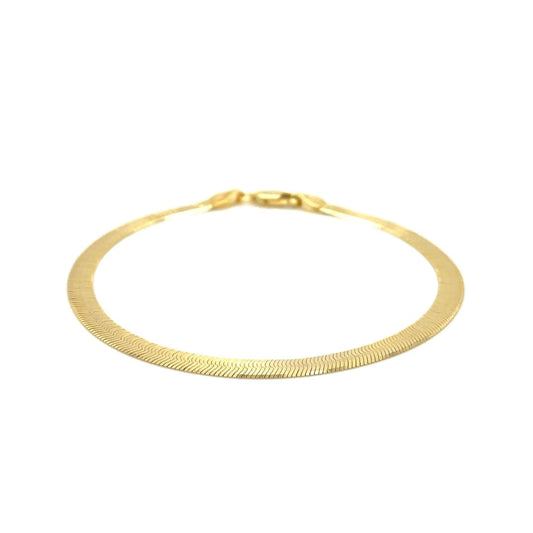 4.0mm 14k Yellow Gold Super Flex Herringbone Bracelet | Richard Cannon Jewelry
