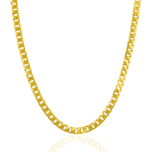 4.4mm 14k Yellow Gold Solid Miami Cuban Chain | Richard Cannon Jewelry