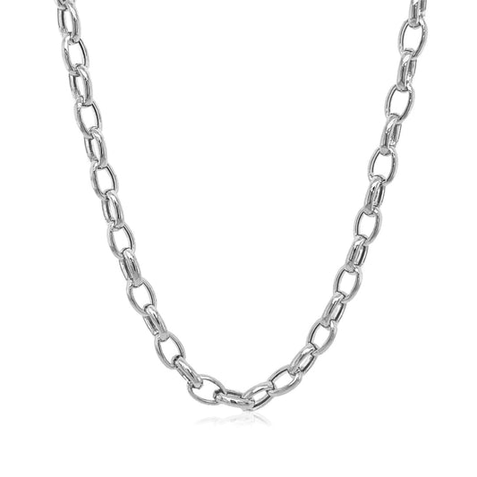 4.6mm 14k White Gold Oval Rolo Chain | Richard Cannon Jewelry