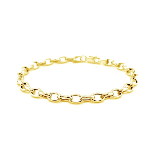 4.6mm 14k Yellow Gold Oval Rolo Bracelet | Richard Cannon Jewelry