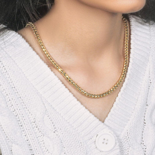 4.6mm 14k Yellow Solid Gold Diamond Cut Round Franco Chain | Richard Cannon Jewelry