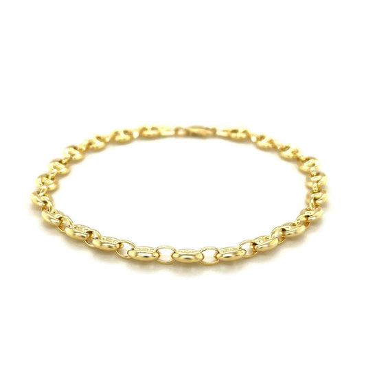4.7mm 14k Yellow Gold Puffed Mariner Anklet | Richard Cannon Jewelry