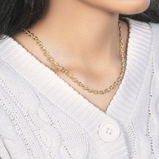 4.7mm 14k Yellow Gold Puffed Mariner Link Chain | Richard Cannon Jewelry