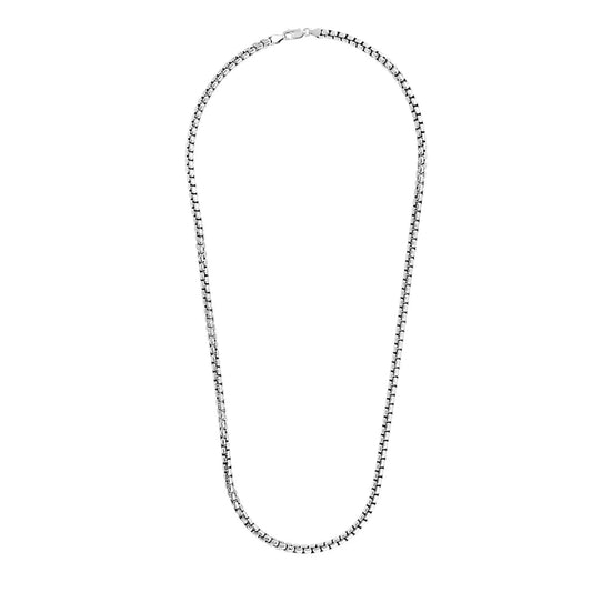 5.2mm Sterling Silver Rhodium Plated Round Box Chain | Richard Cannon Jewelry