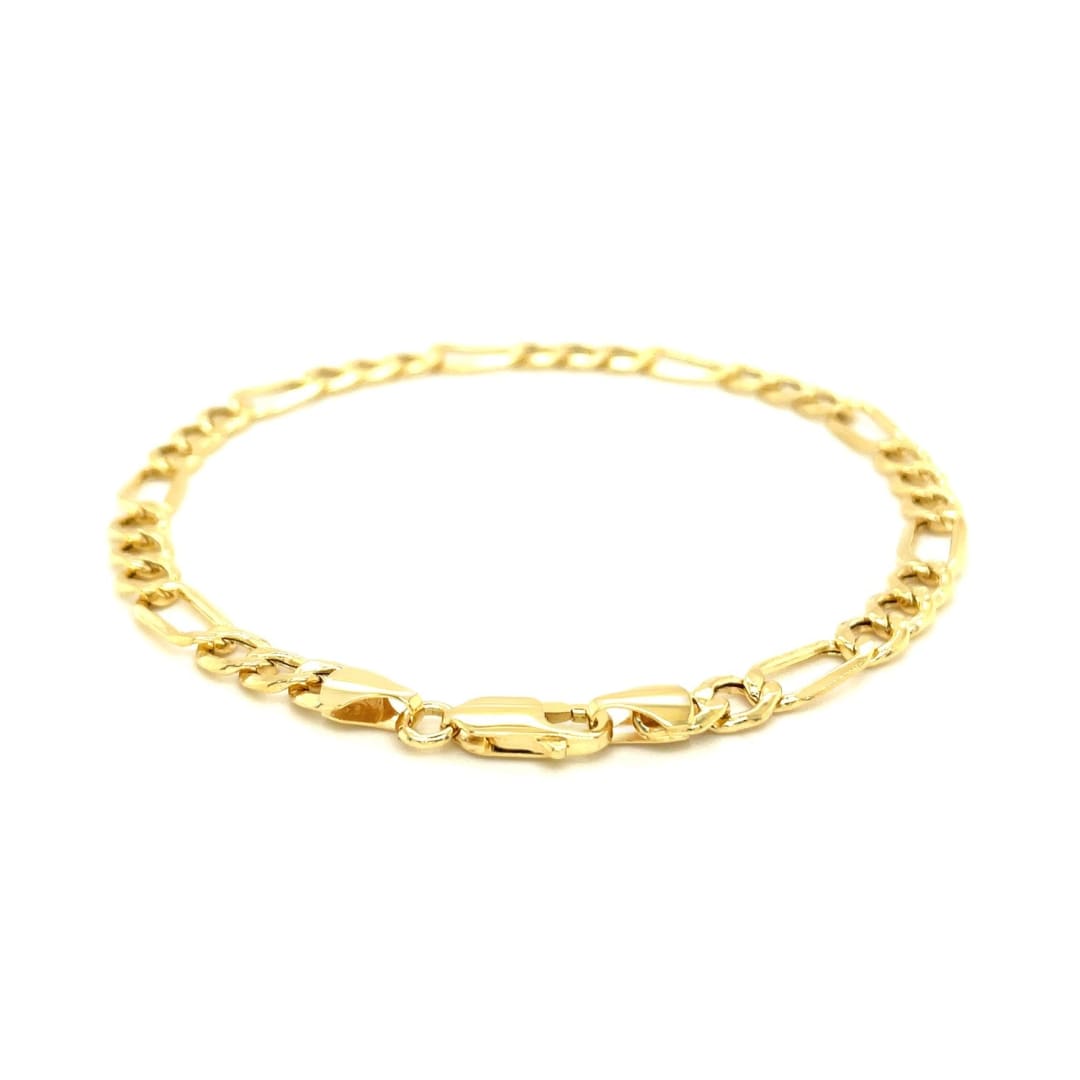 5.4mm 14k Yellow Gold Lite Figaro Bracelet | Richard Cannon Jewelry