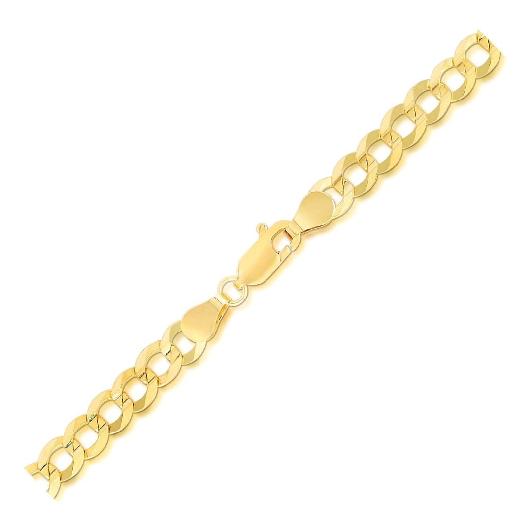 5.7mm 14k Yellow Gold Solid Curb Bracelet | Richard Cannon Jewelry
