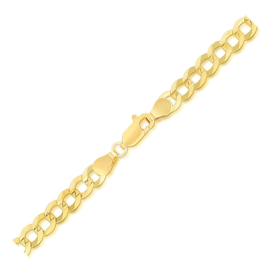 5.7mm 14k Yellow Gold Solid Curb Bracelet | Richard Cannon Jewelry