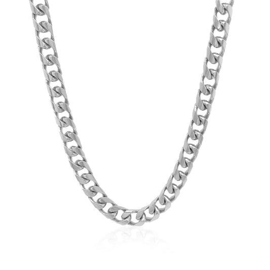 5.8mm 14k White Gold Solid Miami Cuban Chain | Richard Cannon Jewelry