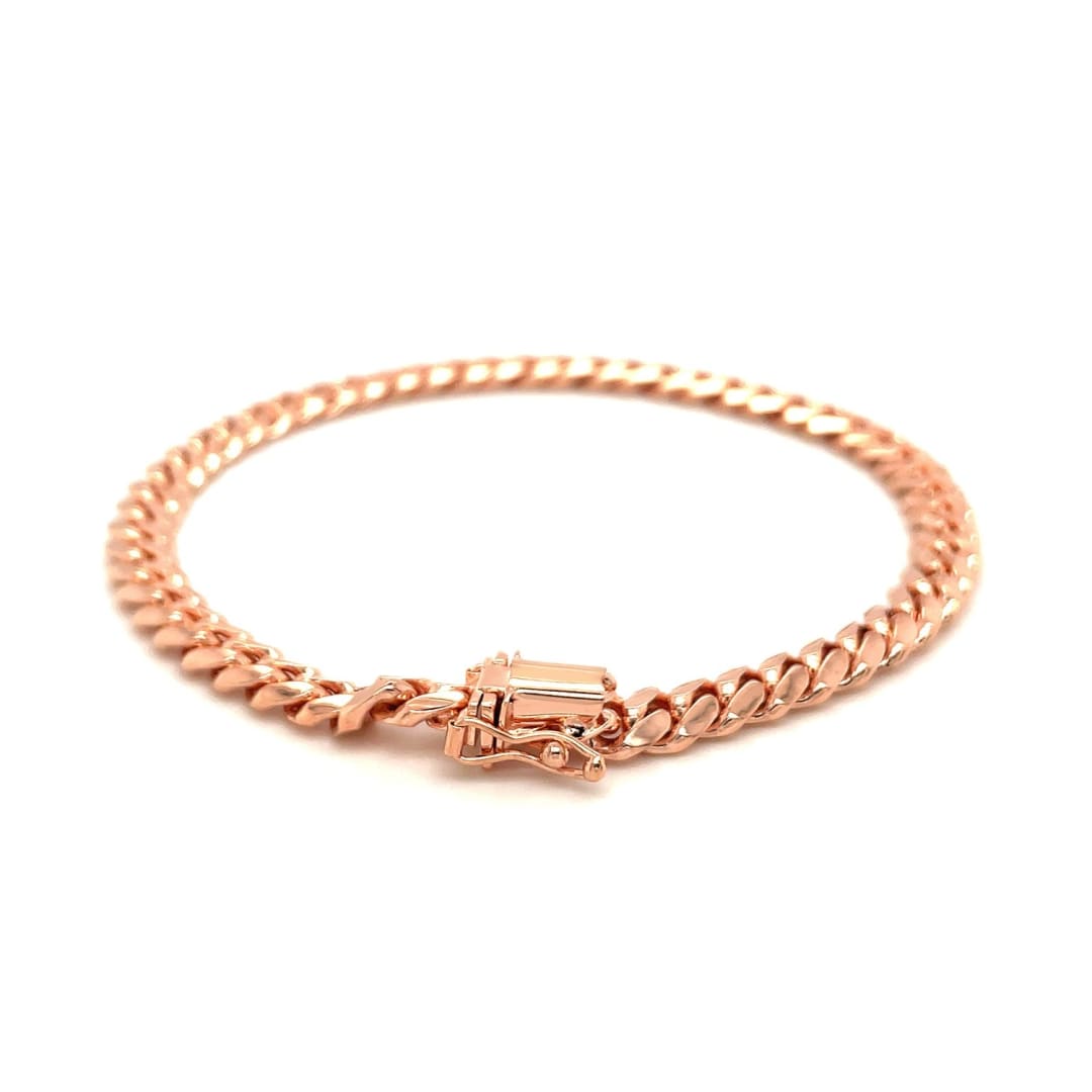 6.0mm 14k Rose Gold Classic Miami Cuban Solid Bracelet | Richard Cannon Jewelry