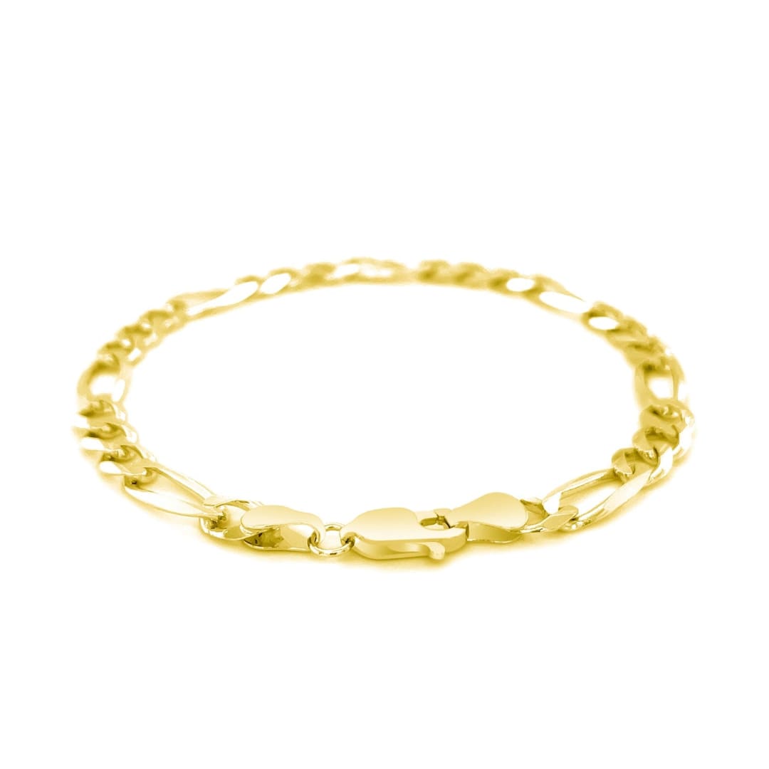 6.0mm 14k Yellow Gold Solid Figaro Bracelet | Richard Cannon Jewelry