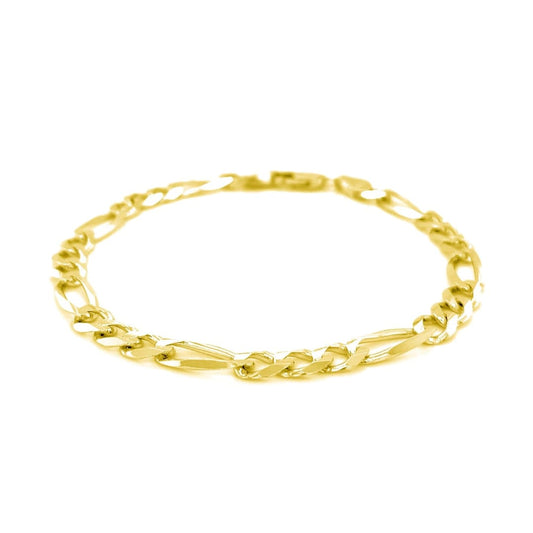 6.0mm 14k Yellow Gold Solid Figaro Bracelet | Richard Cannon Jewelry