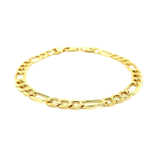 6.5mm 14k Yellow Gold Lite Figaro Bracelet | Richard Cannon Jewelry