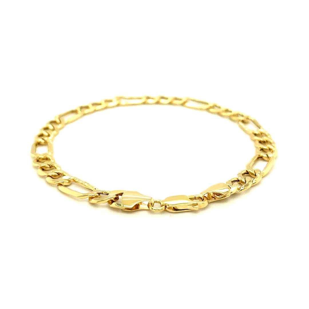 6.5mm 14k Yellow Gold Lite Figaro Bracelet | Richard Cannon Jewelry