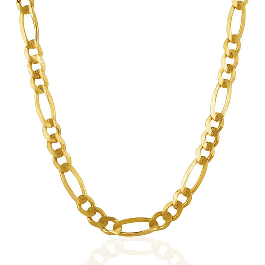 6.6mm 10K Yellow Gold Solid Figaro Chain | Richard Cannon Jewelry