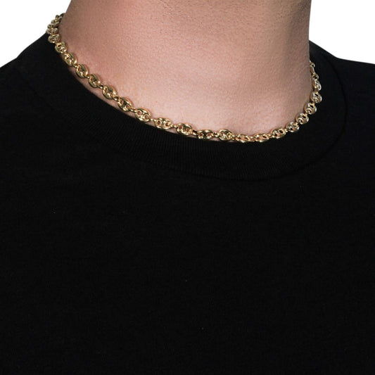 6.9mm 14k Yellow Gold Puffed Mariner Link Chain | Richard Cannon Jewelry