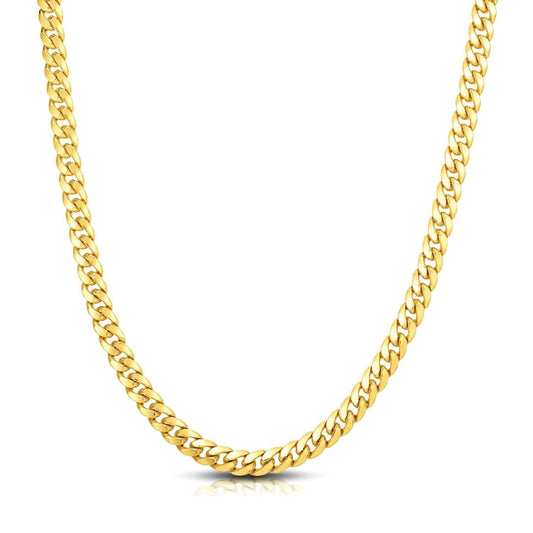 7.0mm 14k Yellow Gold Classic Miami Cuban Solid Chain | Richard Cannon Jewelry