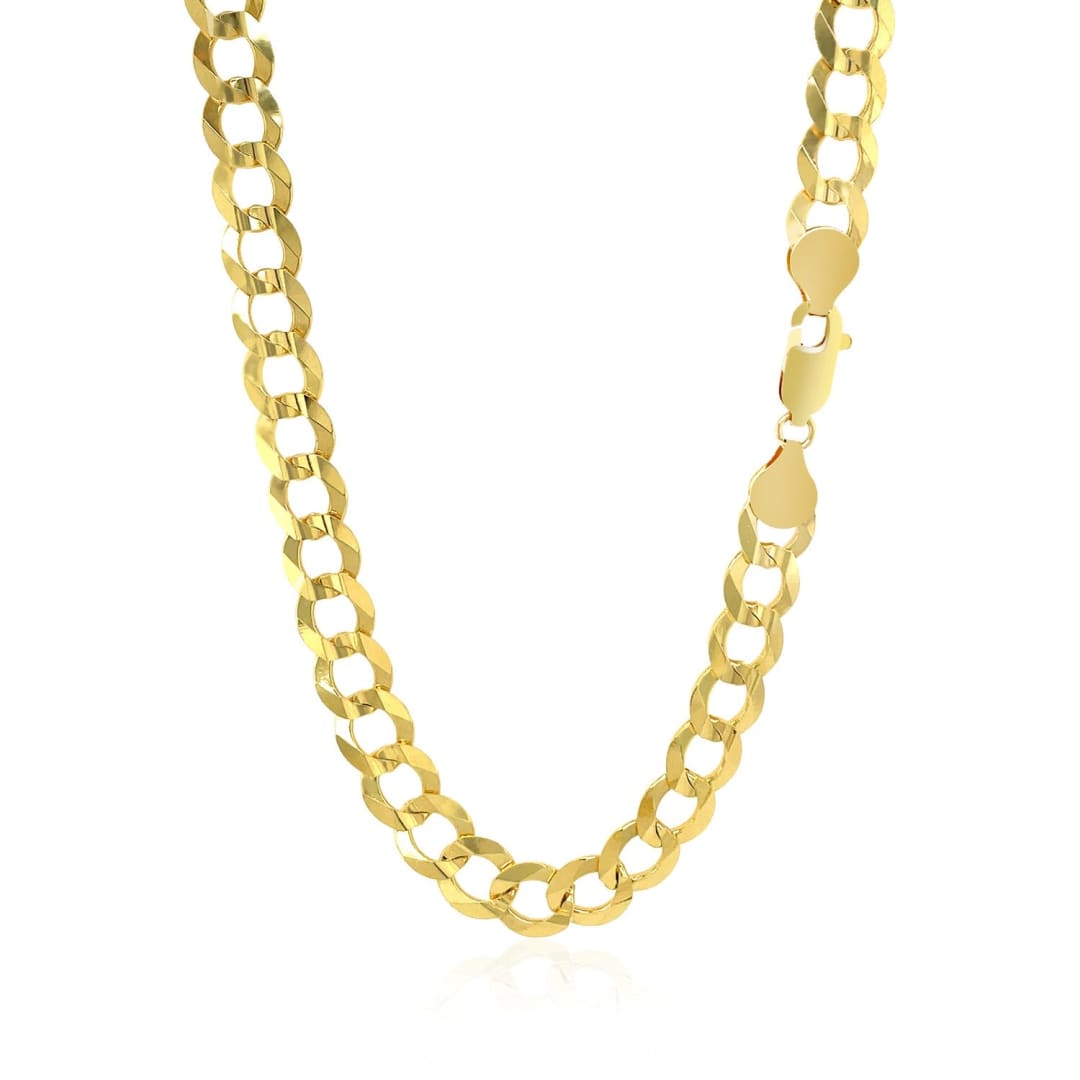 7.0mm 14k Yellow Gold Solid Curb Chain | Richard Cannon Jewelry