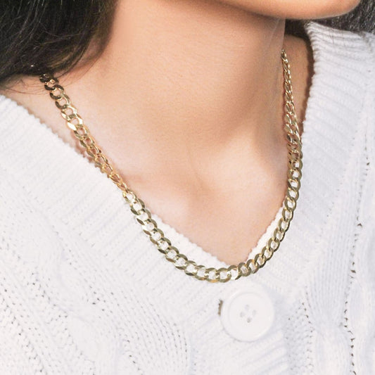 7.0mm 14k Yellow Gold Solid Curb Chain | Richard Cannon Jewelry