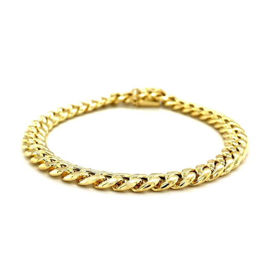 7.2mm 10k Yellow Gold Semi Solid Miami Cuban Bracelet | Richard Cannon Jewelry