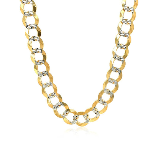 8.2 mm 14k Two Tone Gold Pave Curb Chain | Richard Cannon Jewelry