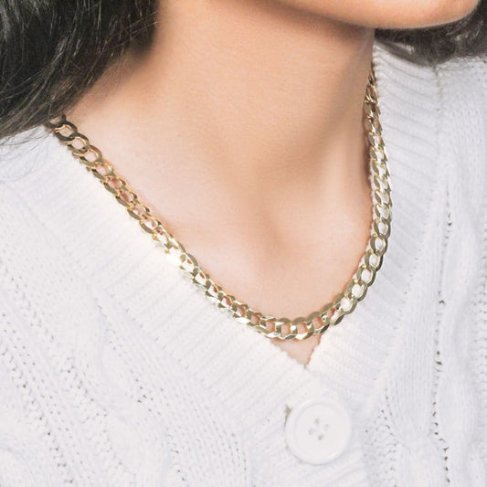 8.2mm 14k Yellow Gold Solid Curb Chain | Richard Cannon Jewelry