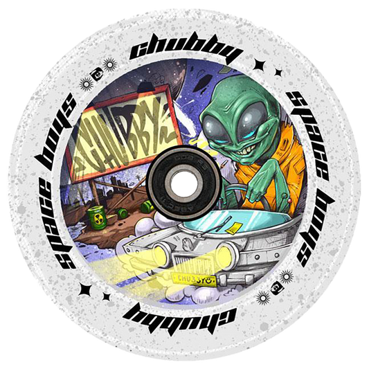 Chubby Spaceboys Alien Clear Glitter - Single Wheel-1