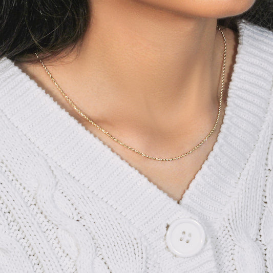 10k Yellow Gold Solid Diamond Cut Rope Chain (1.40 mm)-1